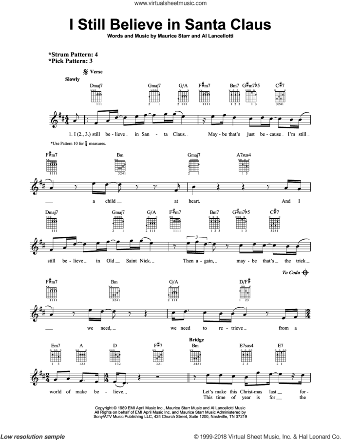 I Still Believe In Santa Claus sheet music for guitar solo (chords) by New Kids On The Block, Al Lancellotti and Maurice Starr, easy guitar (chords)