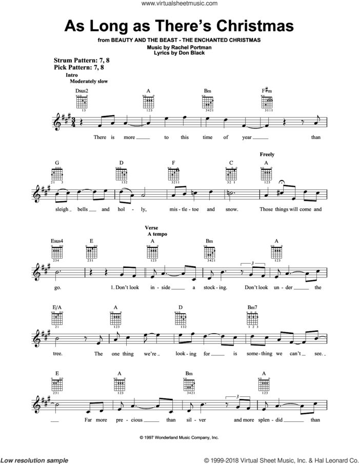 As Long As There's Christmas sheet music for guitar solo (chords) by Peabo Bryson and Roberta Flack, Don Black and Rachel Portman, easy guitar (chords)