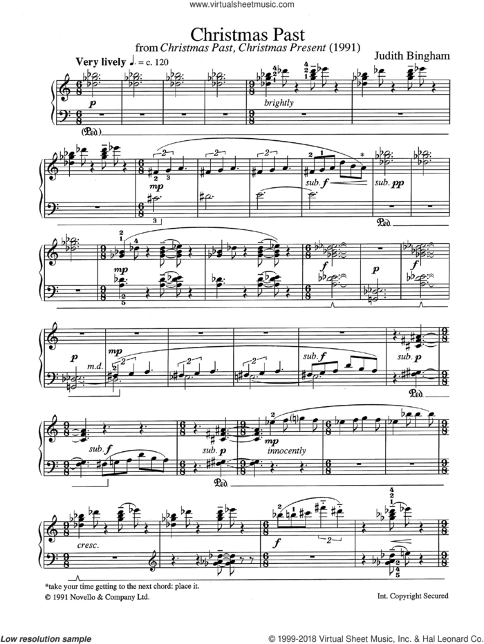 Christmas Past (from Christmas Past, Christmas Present) sheet music for piano solo by Judith Bingham, classical score, intermediate skill level