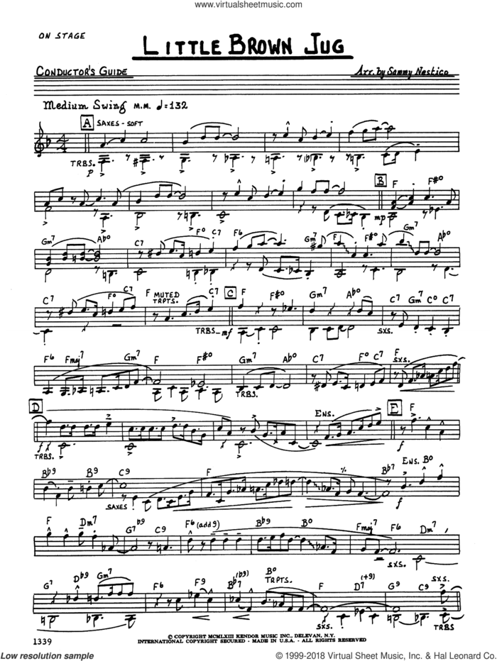 Little Brown Jug (COMPLETE) sheet music for jazz band by Sammy Nestico and Miscellaneous, intermediate skill level