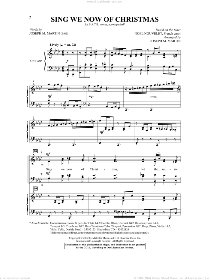 Sing We Now Of Christmas sheet music for choir (SATB: soprano, alto, tenor, bass) by Joseph M. Martin and Miscellaneous, classical score, intermediate skill level