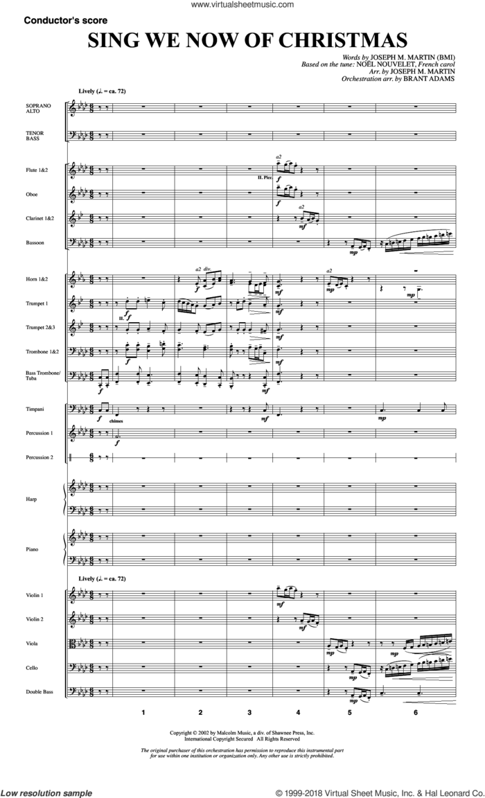 Sing We Now Of Christmas (from Morning Star) (COMPLETE) sheet music for orchestra/band by Joseph M. Martin and Miscellaneous, intermediate skill level