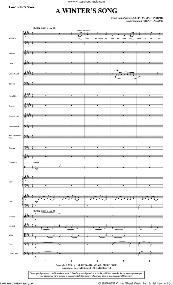 A Winter's Song (from Winter's Grace) (COMPLETE) sheet music for orchestra/band by Joseph M. Martin, intermediate skill level
