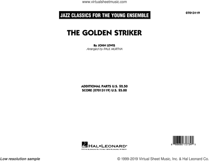 The Golden Striker (COMPLETE) sheet music for jazz band by Paul Murtha and John Lewis, intermediate skill level