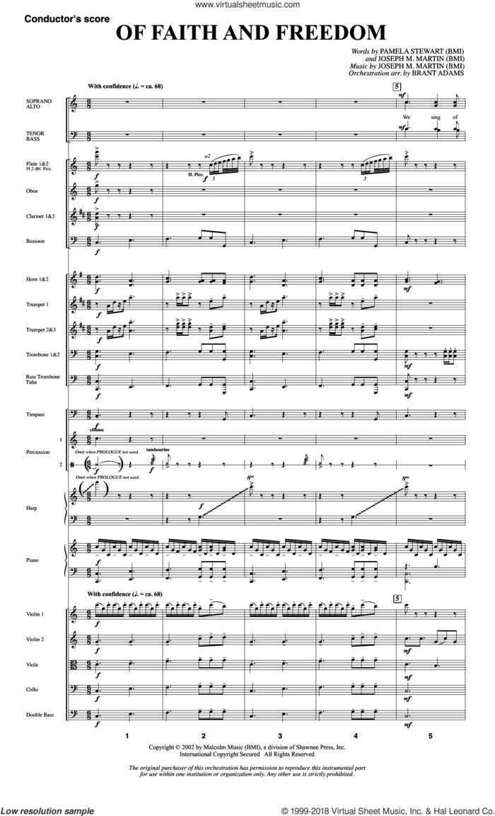 Of Faith and Freedom (COMPLETE) sheet music for orchestra/band by Joseph M. Martin and Pamela Stewart, intermediate skill level