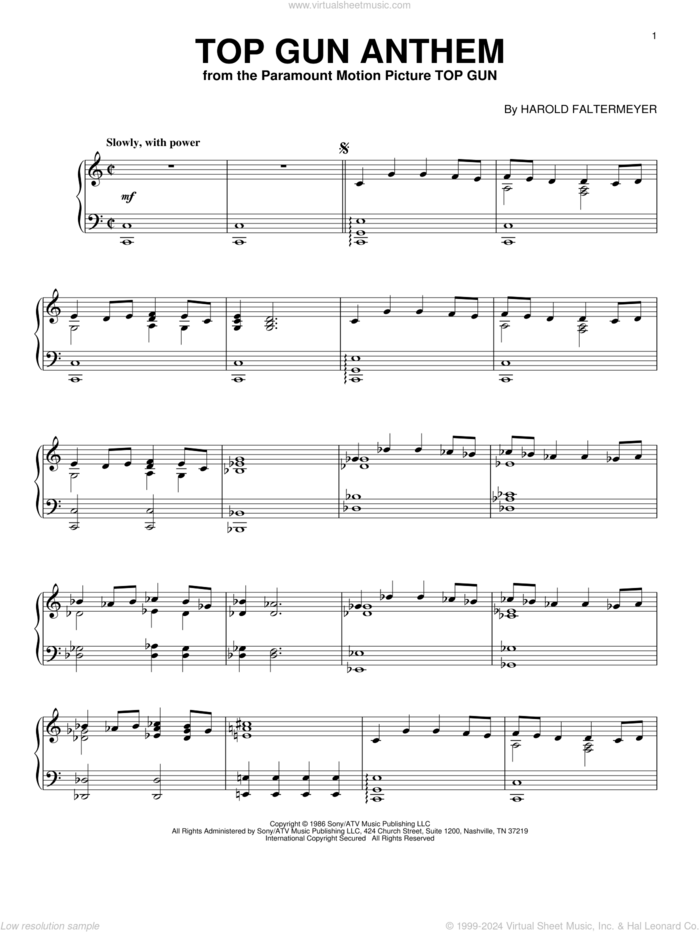 Top Gun Anthem from 'Top Gun: Maverick' Sheet Music (Piano Solo) in D  Major - Download & Print - SKU: MN0260610