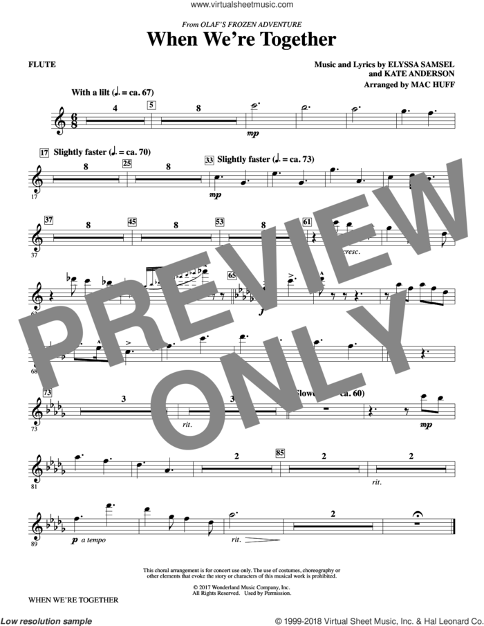 When We're Together (complete set of parts) sheet music for orchestra/band by Mac Huff, Elyssa Samsel and Kate Anderson, intermediate skill level