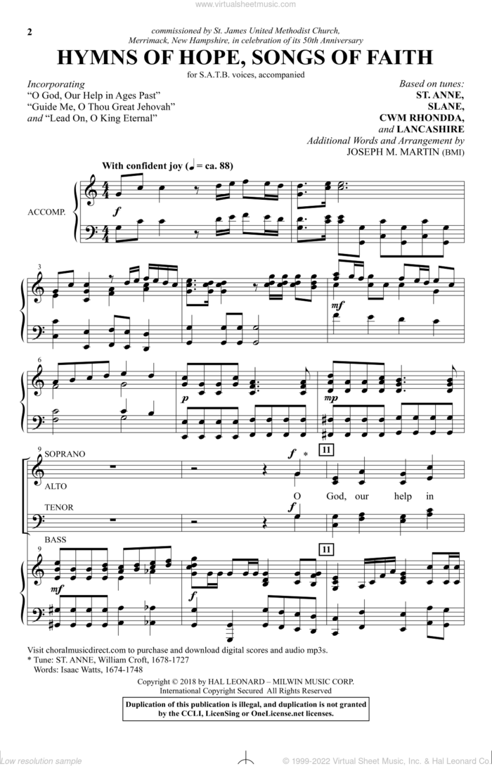 Hymns Of Hope, Songs Of Faith sheet music for choir (SATB: soprano, alto, tenor, bass) by Joseph M. Martin, intermediate skill level