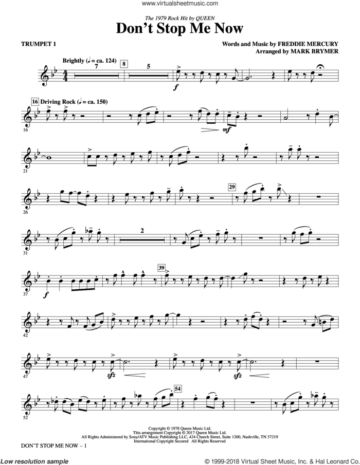 Don't Stop Me Now (arr. Mark Brymer) (complete set of parts) sheet music for orchestra/band by Mark Brymer, Freddie Mercury and Queen, intermediate skill level