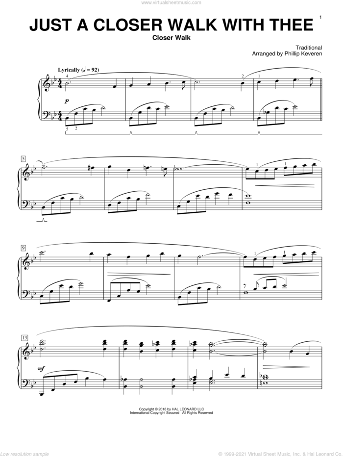 Just A Closer Walk With Thee [Classical version] (arr. Phillip Keveren) sheet music for piano solo by Phillip Keveren, Kenneth Morris and Miscellaneous, classical score, intermediate skill level