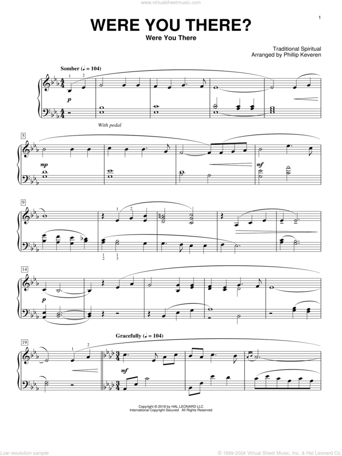 Were You There? [Classical version] (arr. Phillip Keveren), (intermediate) sheet music for piano solo by Phillip Keveren, Charles Winfred Douglas (Harm) and Miscellaneous, classical score, intermediate skill level