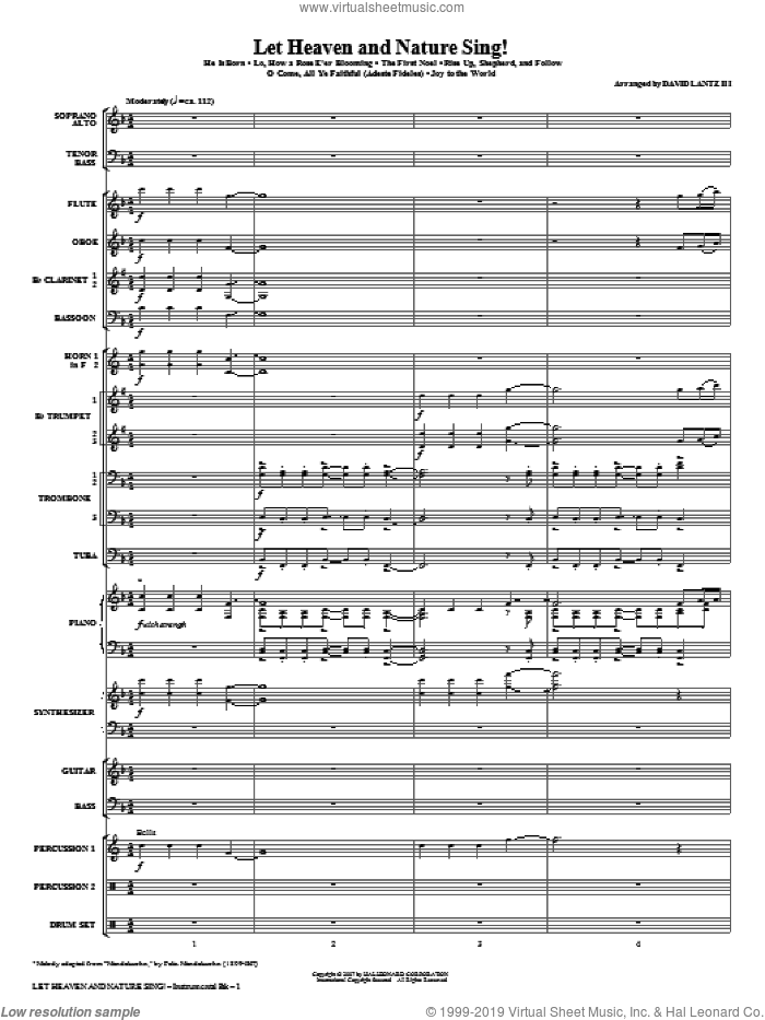 Let Heaven And Nature Sing! (COMPLETE) sheet music for orchestra/band (Orchestra) by David Lantz, 14th Century German Melody and Miscellaneous, intermediate skill level