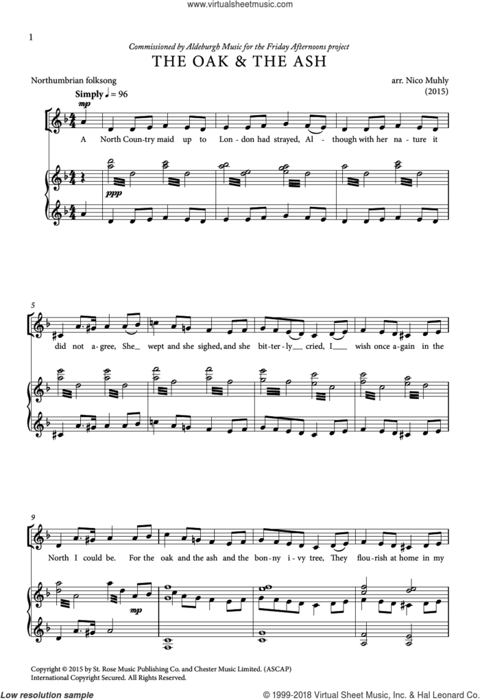 Friday Afternoons sheet music for choir (2-Part) by Nico Muhly, classical score, intermediate duet