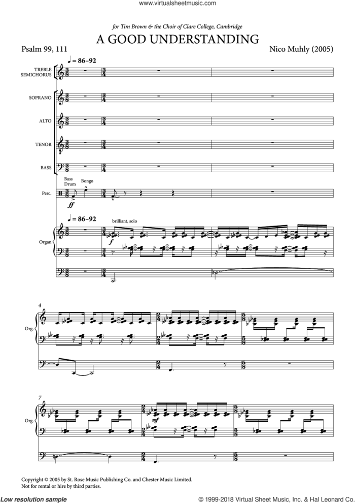 A Good Understanding sheet music for choir (SATB: soprano, alto, tenor, bass) by Nico Muhly, classical score, intermediate skill level