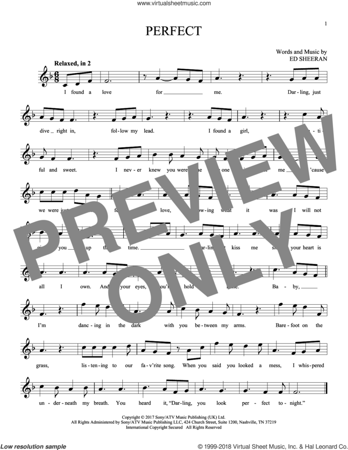 Perfect sheet music for ocarina solo by Ed Sheeran, wedding score, intermediate skill level