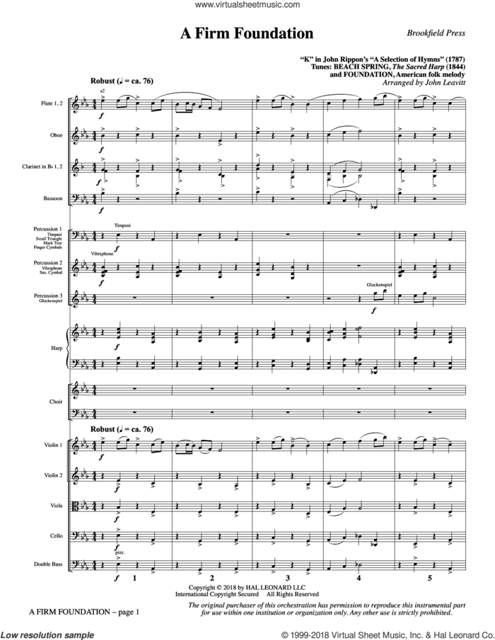 A Firm Foundation (COMPLETE) sheet music for orchestra/band by John Leavitt and John Rippon, intermediate skill level