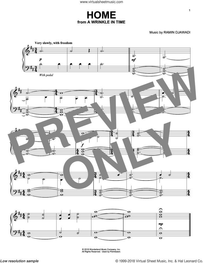 Home sheet music for piano solo by Ramin Djawadi, intermediate skill level