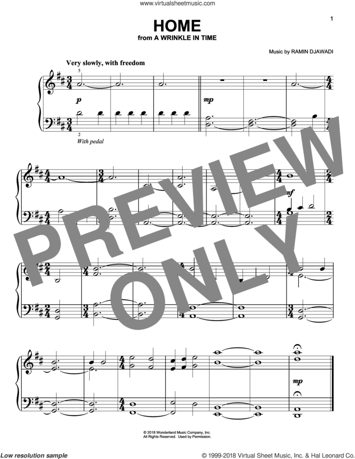 Home sheet music for piano solo by Ramin Djawadi, easy skill level