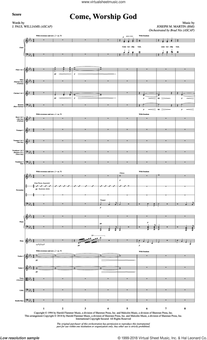 Come, Worship God (COMPLETE) sheet music for orchestra/band by Joseph M. Martin and J. Paul Williams, intermediate skill level