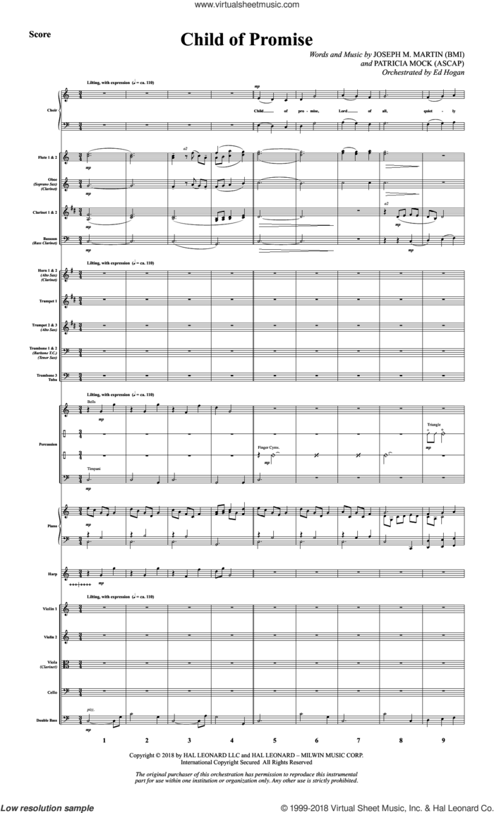 Child of Promise (COMPLETE) sheet music for orchestra/band by Patricia Mock, Joseph M. Martin and Joseph  M. Martin, intermediate skill level