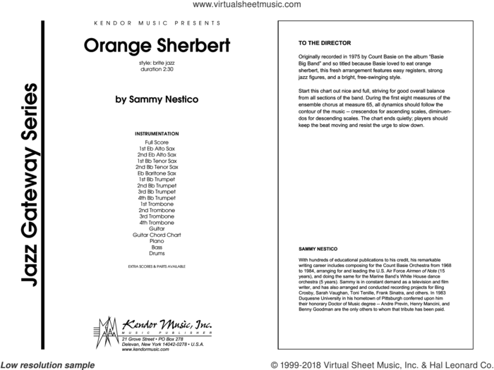 Orange Sherbert (COMPLETE) sheet music for jazz band by Sammy Nestico, intermediate skill level