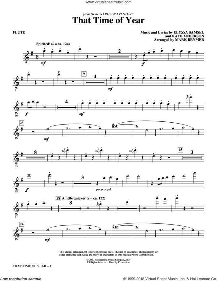 That Time of Year (complete set of parts) sheet music for orchestra/band by Mark Brymer, Elyssa Samsel and Kate Anderson, intermediate skill level