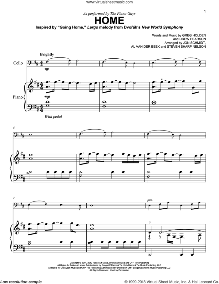 Home sheet music for piano solo by Drew Pearson, The Piano Guys, Phillip Phillips and Greg Holden, easy skill level