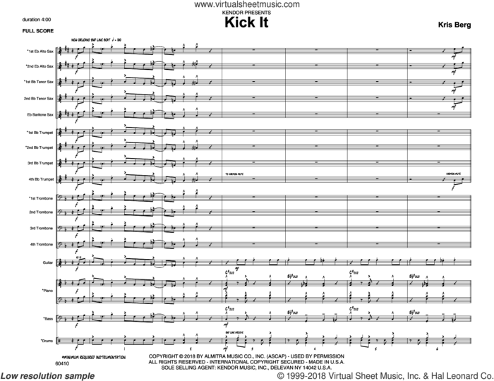 Kick It (COMPLETE) sheet music for jazz band by Kris Berg, intermediate skill level