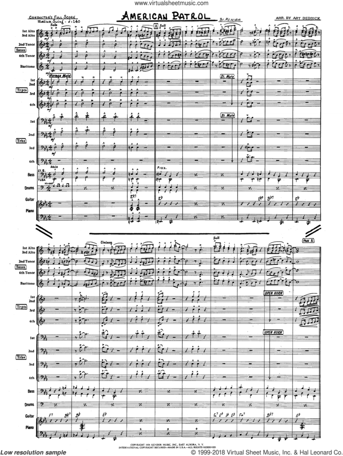 American Patrol (COMPLETE) sheet music for jazz band by Art Dedrick and Miscellaneous, intermediate skill level