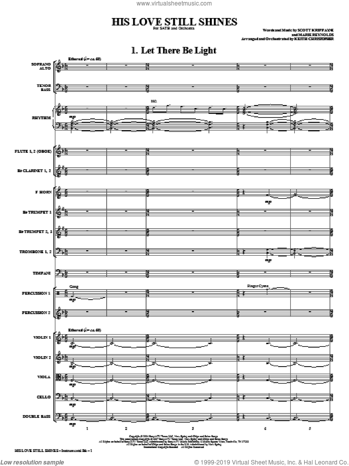 His Love Still Shines (COMPLETE) sheet music for orchestra/band (Orchestra) by Keith Christopher, intermediate skill level