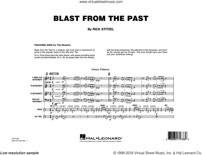 Blast from the Past (COMPLETE) sheet music for jazz band by Rick Stitzel, intermediate skill level