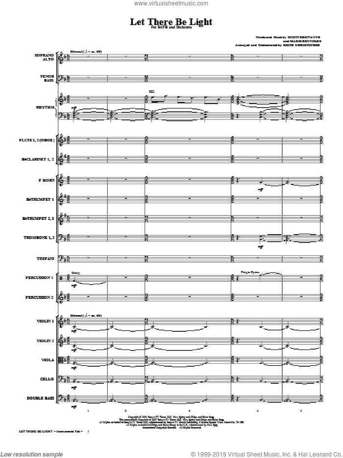 Let There Be Light (COMPLETE) sheet music for orchestra/band (Orchestra) by Keith Christopher, Marie Reynolds and Scott Krippayne, intermediate skill level