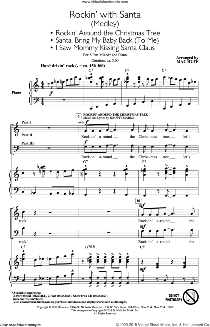 Rockin' With Santa (Medley) (arr. Mac Huff) sheet music for choir (3-Part Mixed) by Tommie Connor and Mac Huff, intermediate skill level
