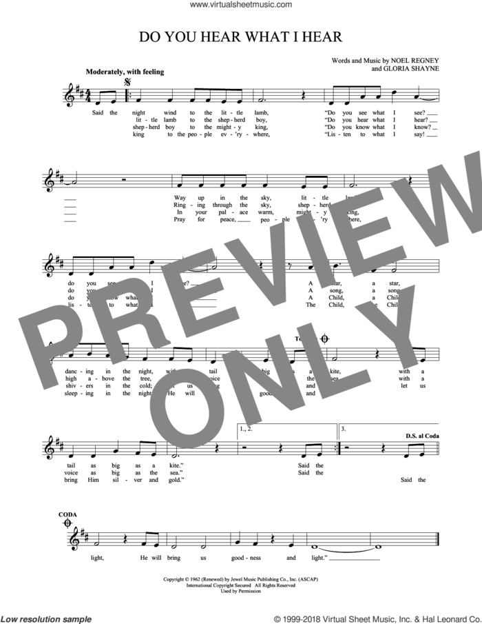 Do You Hear What I Hear sheet music for ocarina solo by Gloria Shayne and Noel Regney, intermediate skill level