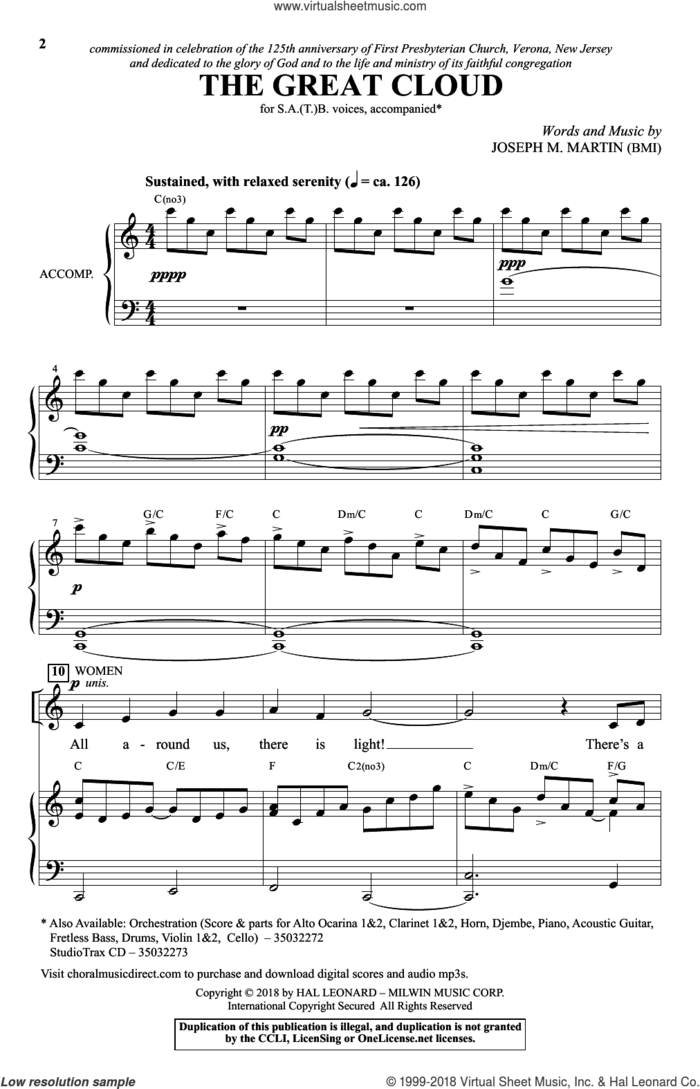 The Great Cloud sheet music for choir (SATB: soprano, alto, tenor, bass) by Joseph M. Martin, intermediate skill level