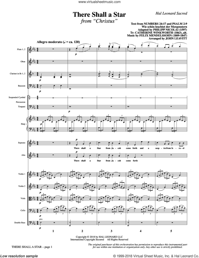 There Shall a Star (COMPLETE) sheet music for orchestra/band by John Leavitt and Felix Mendelssohn-Bartholdy, intermediate skill level
