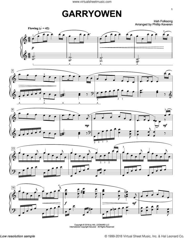 Garryowen [Classical version] (arr. Phillip Keveren) sheet music for piano solo  and Phillip Keveren, intermediate skill level