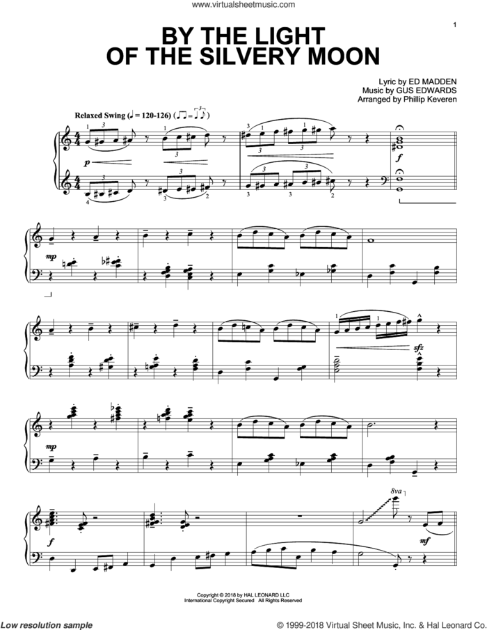 By The Light Of The Silvery Moon [Jazz version] (arr. Phillip Keveren) sheet music for piano solo by Gus Edwards, Phillip Keveren, Ed Madden and Jimmy Bowen, intermediate skill level