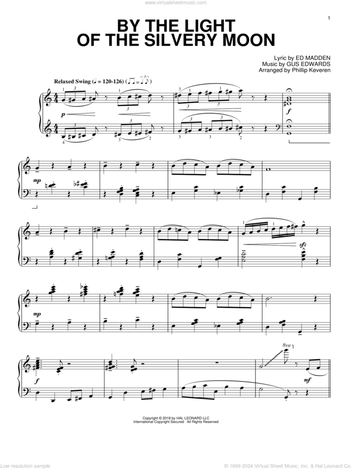 By The Light Of The Silvery Moon [Jazz version] (arr. Phillip Keveren) sheet music for piano solo by Gus Edwards, Phillip Keveren, Ed Madden and Jimmy Bowen, intermediate skill level