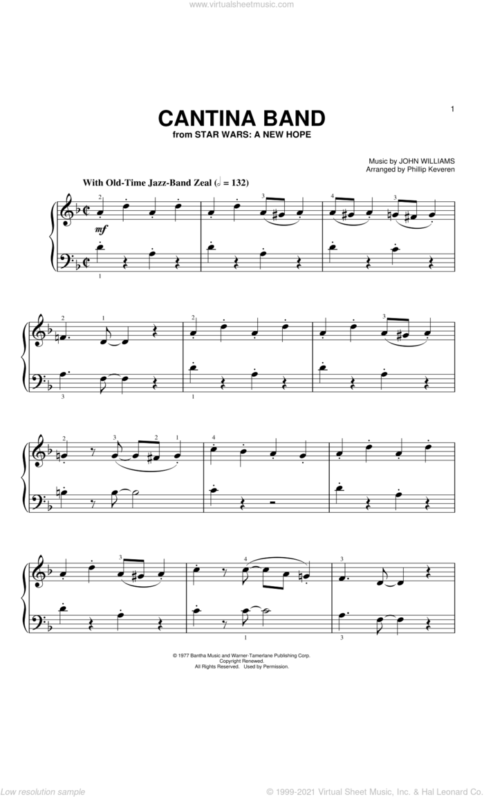 Cantina Band (from Star Wars: A New Hope) (arr. Phillip Keveren) sheet music for piano solo (big note book) by John Williams and Phillip Keveren, easy piano (big note book)