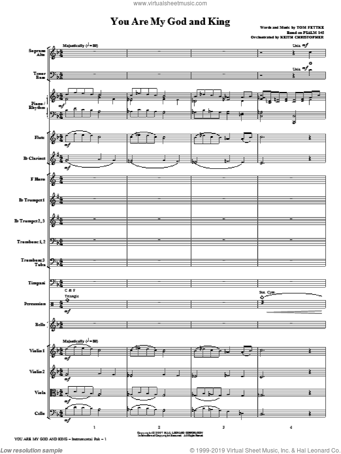 You Are My God And King (COMPLETE) sheet music for orchestra/band (Orchestra) by Tom Fettke, intermediate skill level