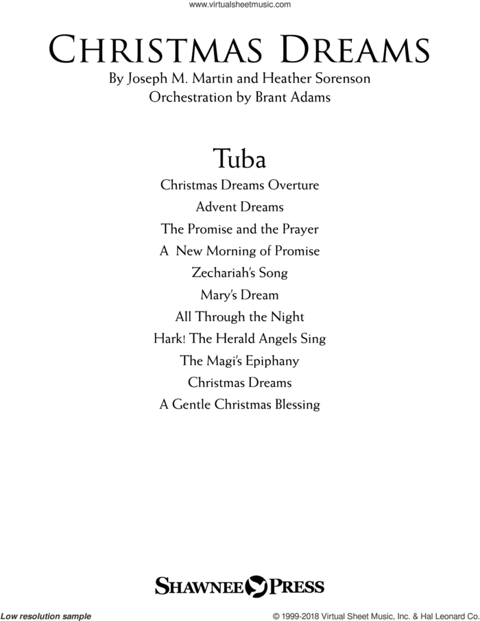 Christmas Dreams (A Cantata) sheet music for orchestra/band (tuba) by Joseph M. Martin and Heather Sorenson, Brant Adams and Joseph M. Martin, intermediate skill level