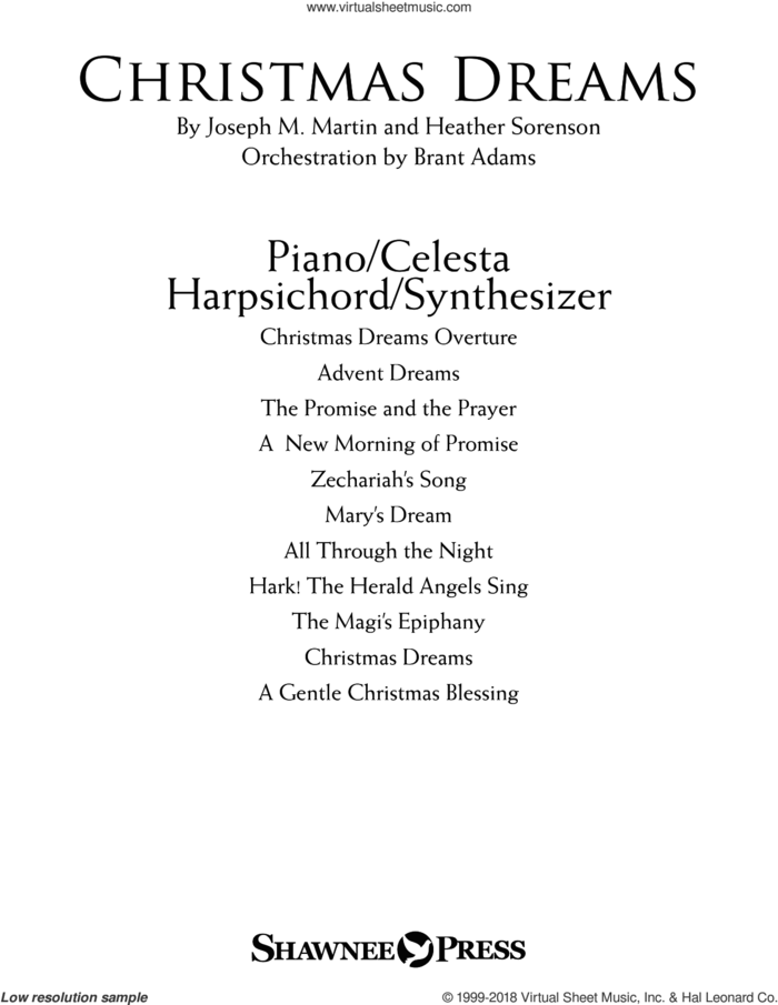 Christmas Dreams (A Cantata) sheet music for orchestra/band (piano/celesta/harpsi/synth) by Joseph M. Martin and Heather Sorenson, Brant Adams and Joseph M. Martin, intermediate skill level