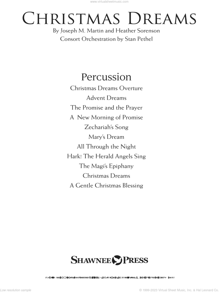 Christmas Dreams (A Cantata) sheet music for orchestra/band (percussion) by Joseph M. Martin and Heather Sorenson, Brant Adams and Joseph M. Martin, intermediate skill level