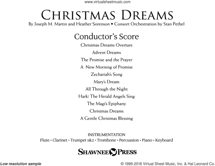 Christmas Dreams (A Cantata) (Consort) (COMPLETE) sheet music for orchestra/band by Joseph M. Martin, Brant Adams and Joseph M. Martin and Heather Sorenson, intermediate skill level