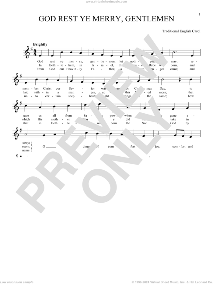 God Rest Ye Merry, Gentlemen sheet music for ocarina solo, intermediate skill level