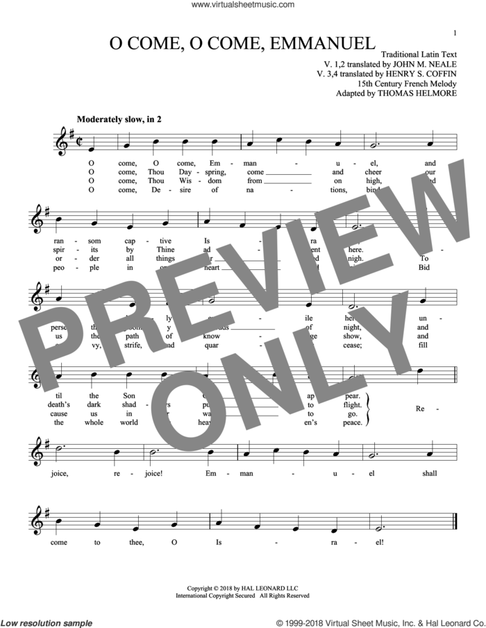 O Come, O Come, Emmanuel sheet music for ocarina solo by Anonymous, 15th Century French Melody, Miscellaneous and Thomas Helmore, intermediate skill level