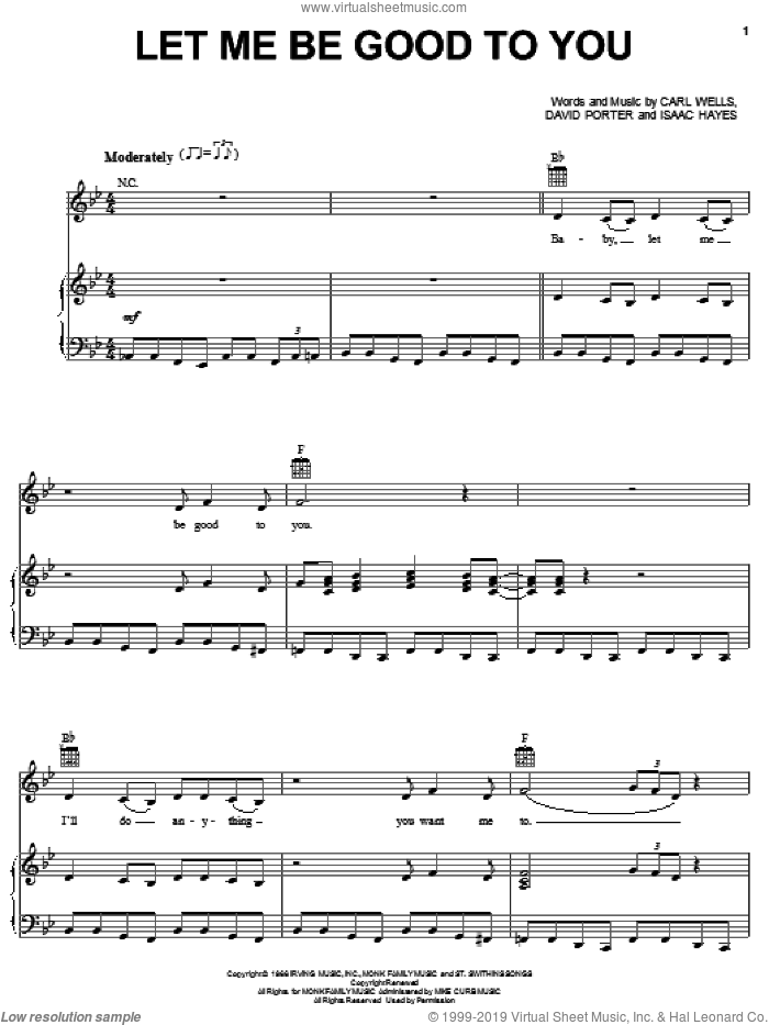 Let Me Be Good To You sheet music for voice, piano or guitar by Carla Thomas, Carl Wells, David Porter and Isaac Hayes, intermediate skill level