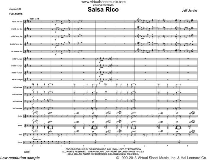 Salsa Rico (COMPLETE) sheet music for jazz band by Jeff Jarvis, intermediate skill level