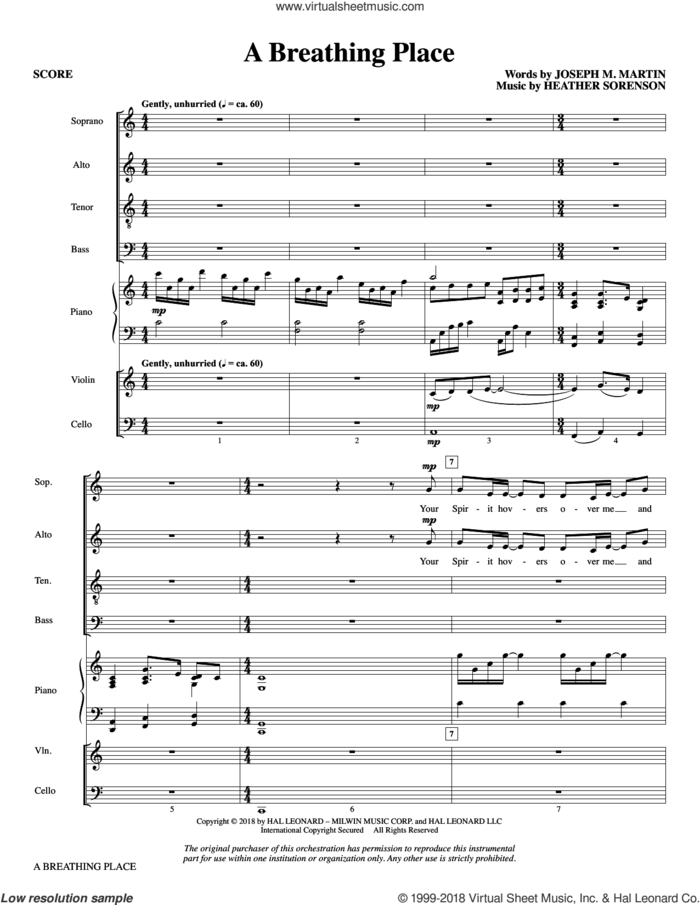 A Breathing Place (COMPLETE) sheet music for orchestra/band by Joseph M. Martin & Heather Sorenson, Heather Sorenson and Joseph M. Martin, intermediate skill level